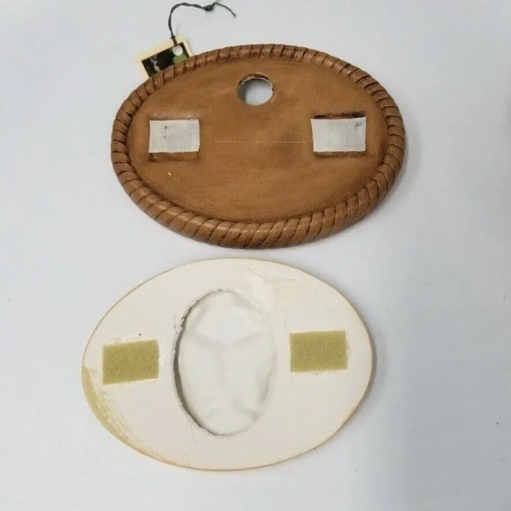 Ceramic Trinket Box Basket Brown Anniversary Doves Rings Removable Disk